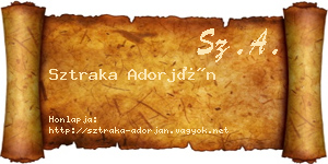 Sztraka Adorján névjegykártya